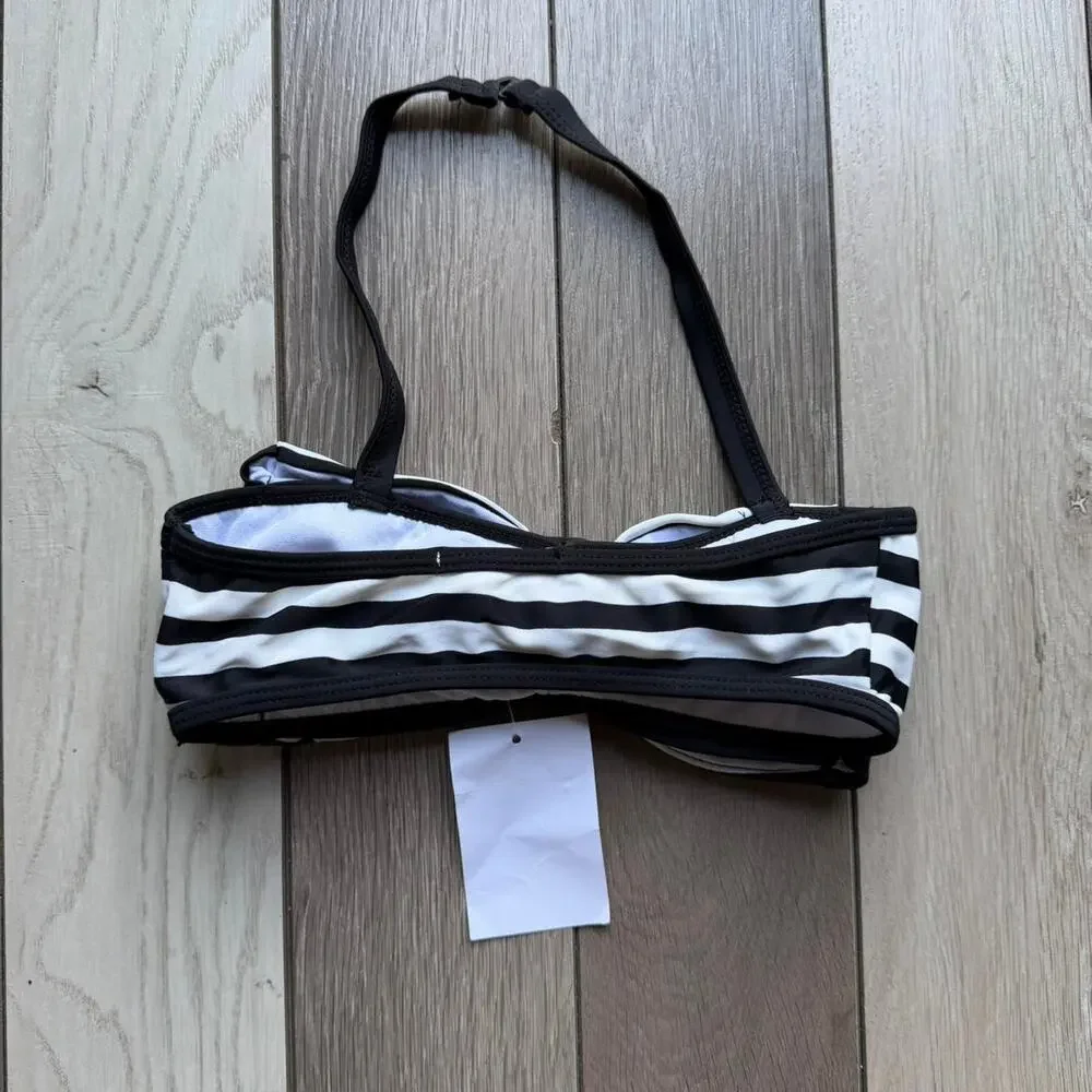 Black and white striped bandeau